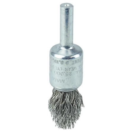 WEILER Controlled Flare Crimped Wire End Brush 1/2", .020" Fill 10315